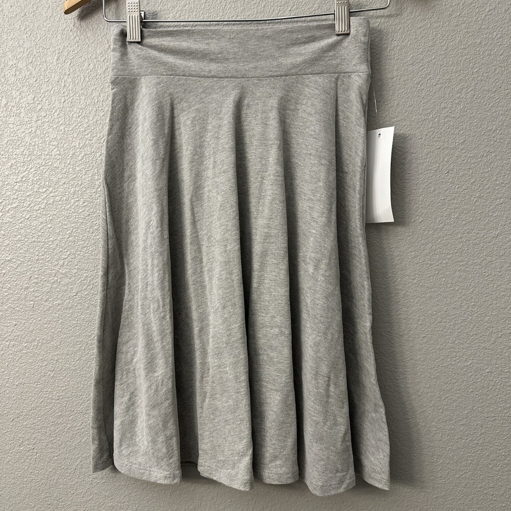 NWT Women Grey Skater Style Linda Leal Skirt Size XXS 98% Cotton 8% Spandex
